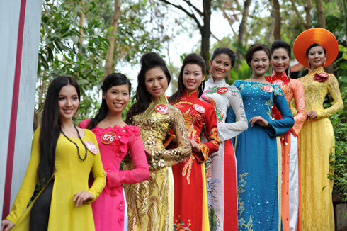 aodai - Bóng hồng Miss VN thướt tha áo dài