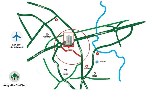 Vị trí khu căn hộ Samland Airport trên bản đồ